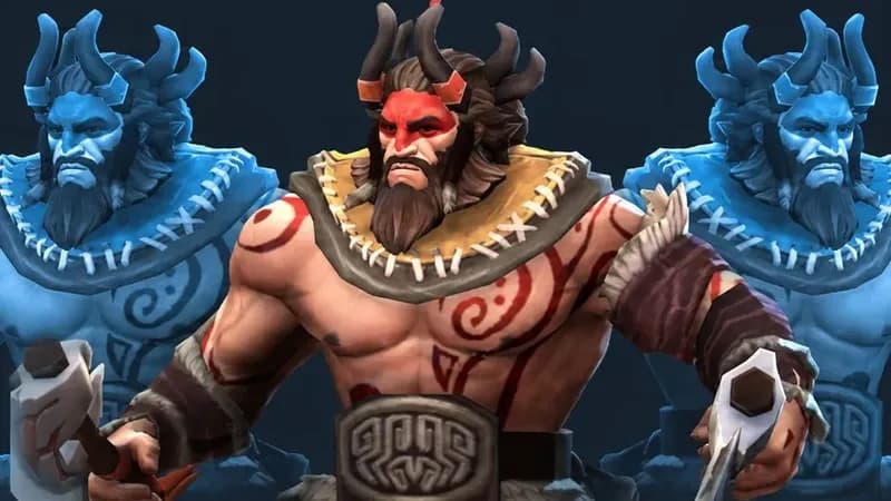 Скриншот Beastmaster с иллюзиями на линии в Dota 2