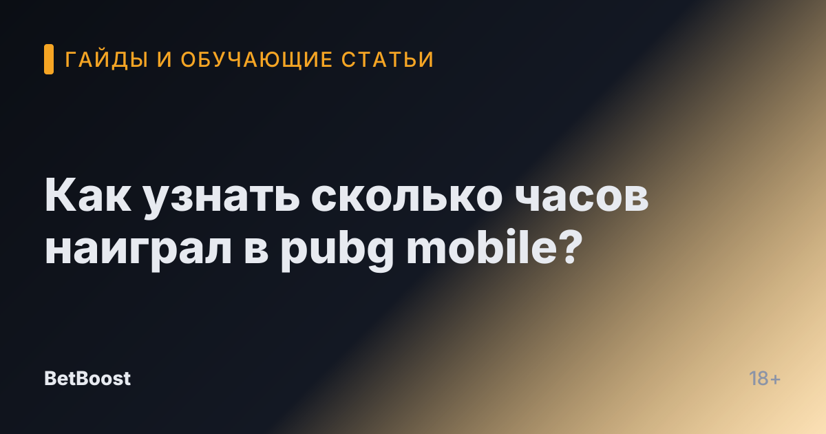 Как узнать сколько часов наиграл в pubg mobile?