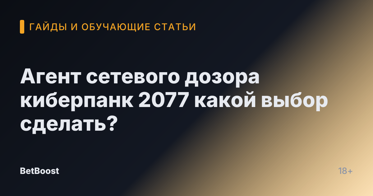 Агент сетевого дозора киберпанк 2077 какой выбор сделать?