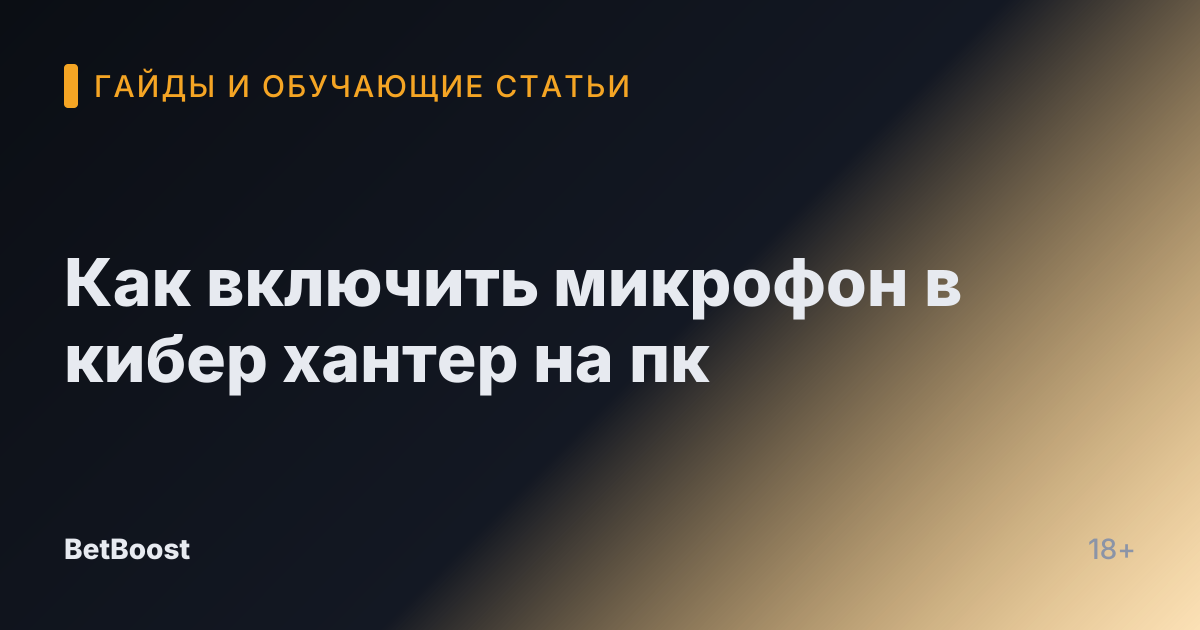 Как включить микрофон в кибер хантер на пк