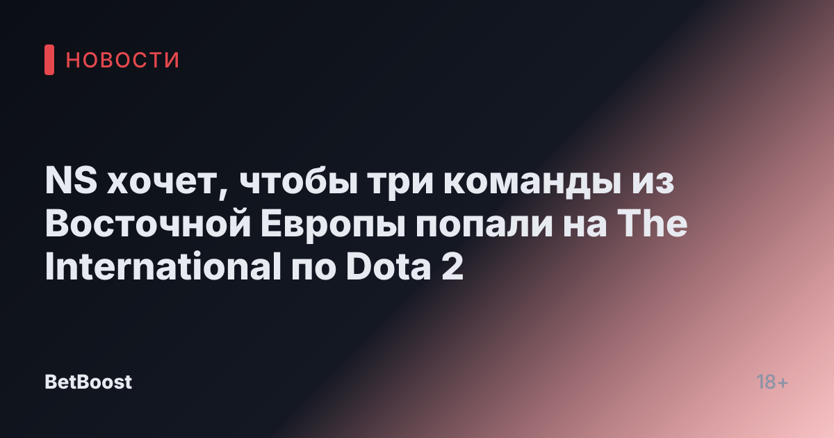 NS хочет, чтобы три команды из Восточной Европы попали на The International по Dota 2