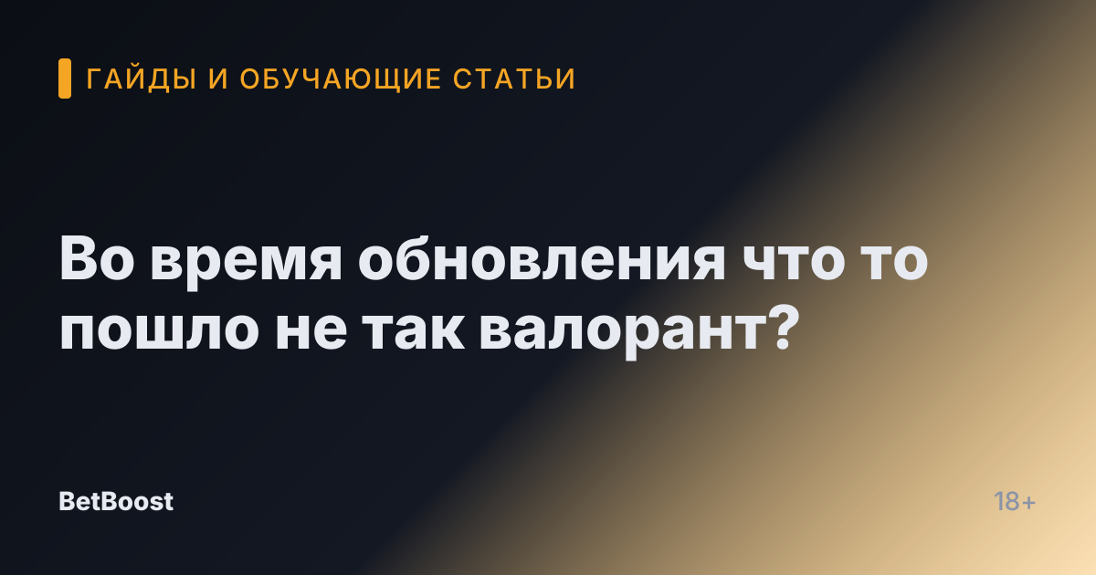 Во время обновления что то пошло не так валорант?