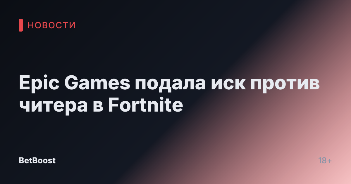 Epic Games подала иск против читера в Fortnite