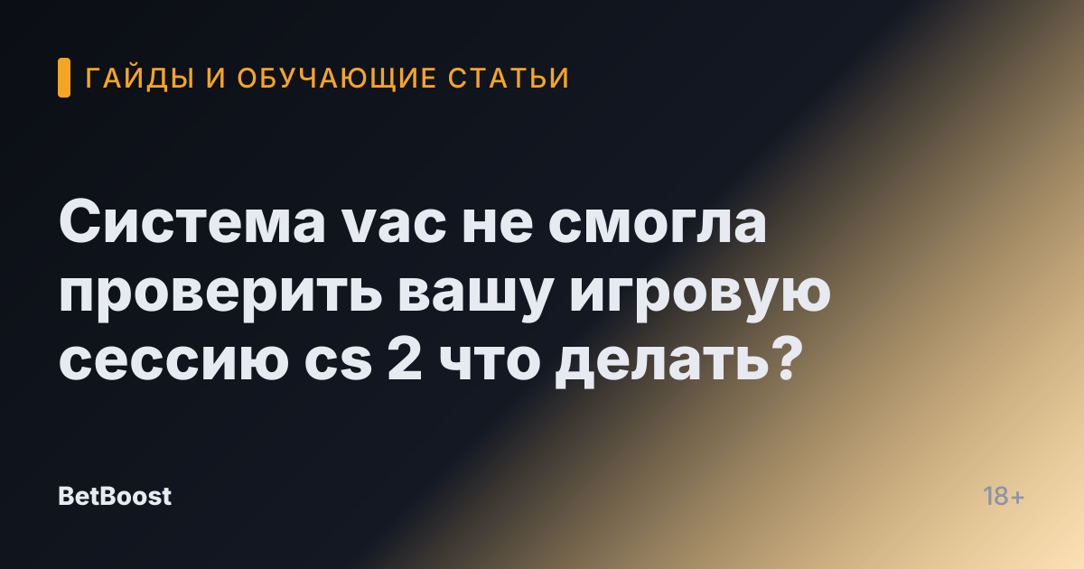 Система vac не смогла проверить вашу игровую сессию cs 2 что делать?