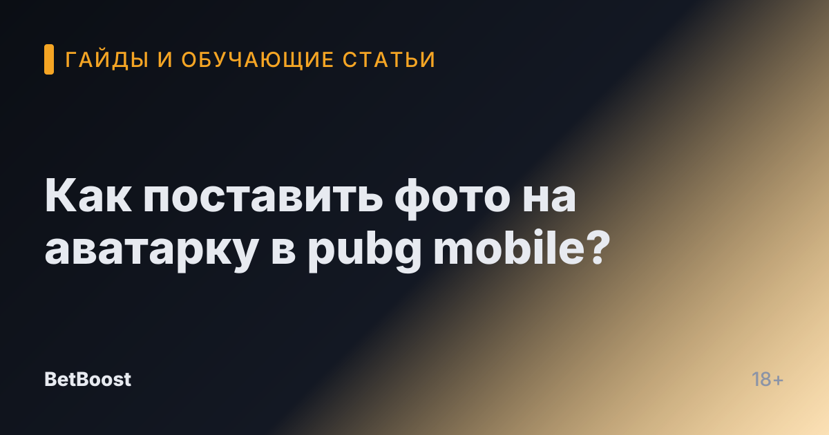 Как поставить фото на аватарку в pubg mobile?