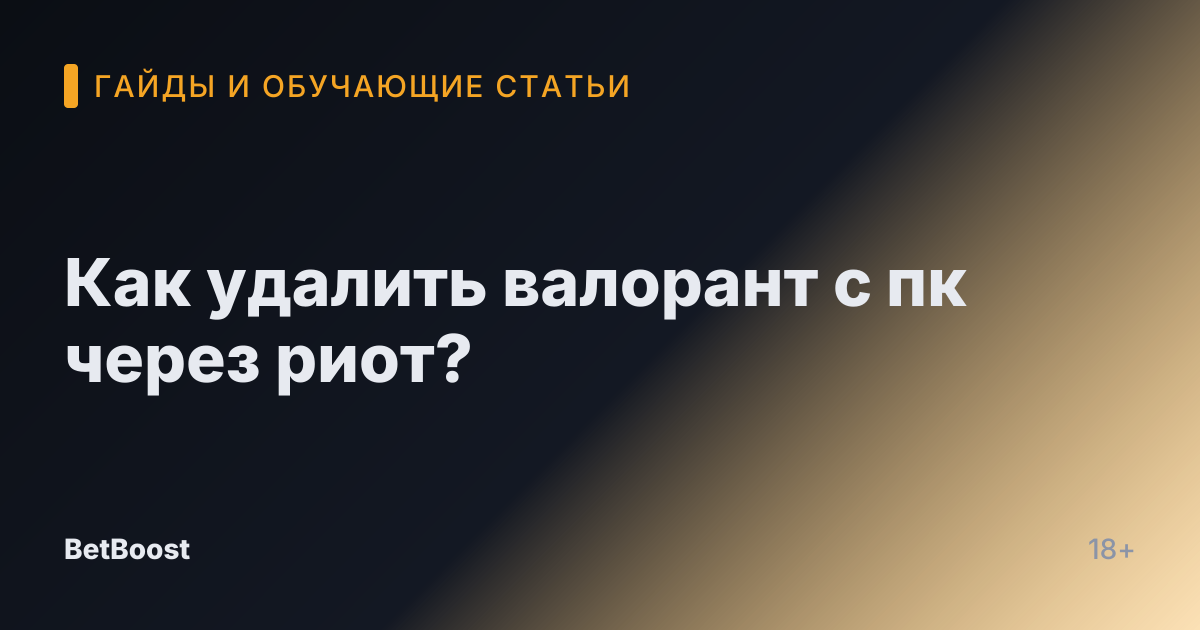 Как удалить валорант с пк через риот?