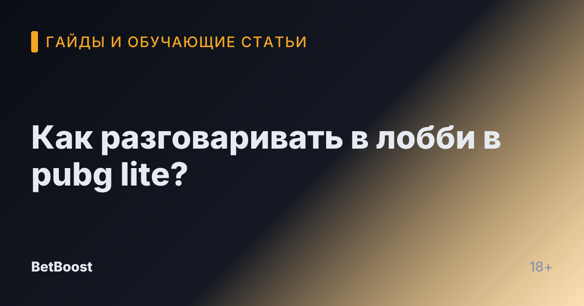 Как разговаривать в лобби в pubg lite?