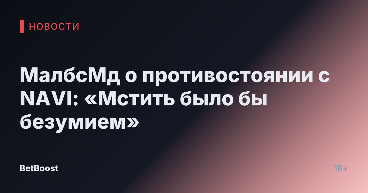МалбсМд о противостоянии с NAVI: «Мстить было бы безумием»