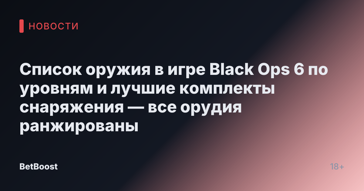 Список оружия в игре Black Ops 6 по уровням и лучшие комплекты снаряжения — все орудия ранжированы