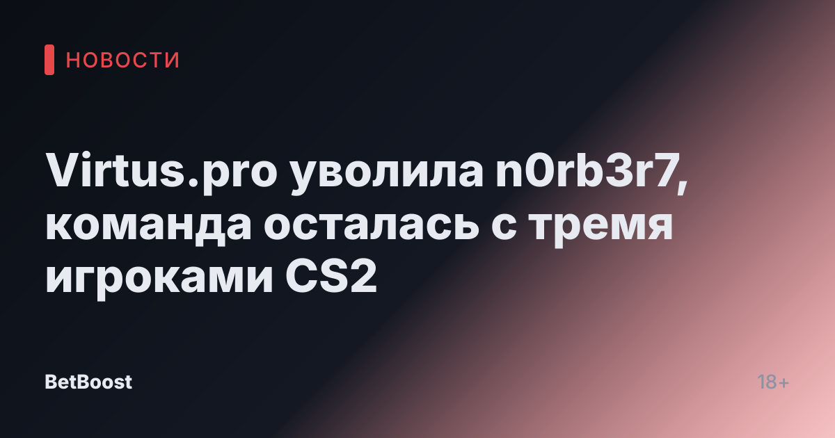 Virtus.pro уволила n0rb3r7, команда осталась с тремя игроками CS2