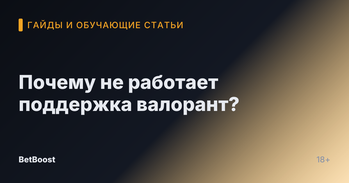 Почему не работает поддержка валорант?