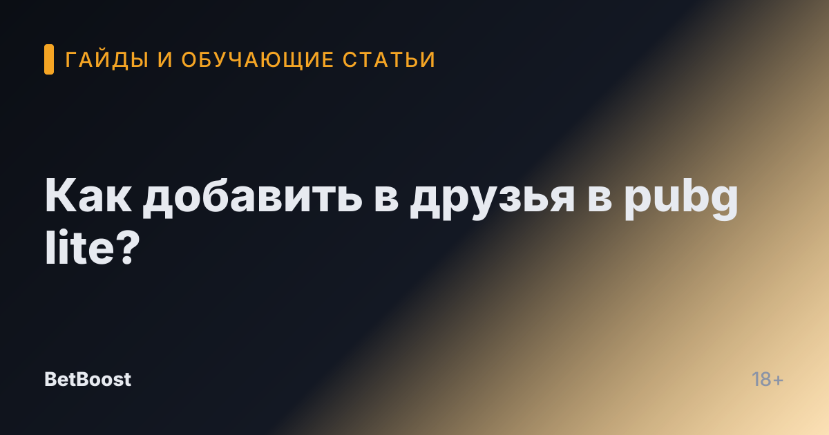Как добавить в друзья в pubg lite?
