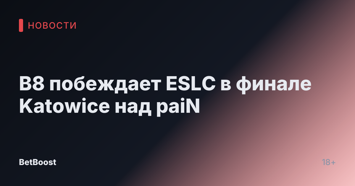 В8 побеждает ESLC в финале Katowice над paiN