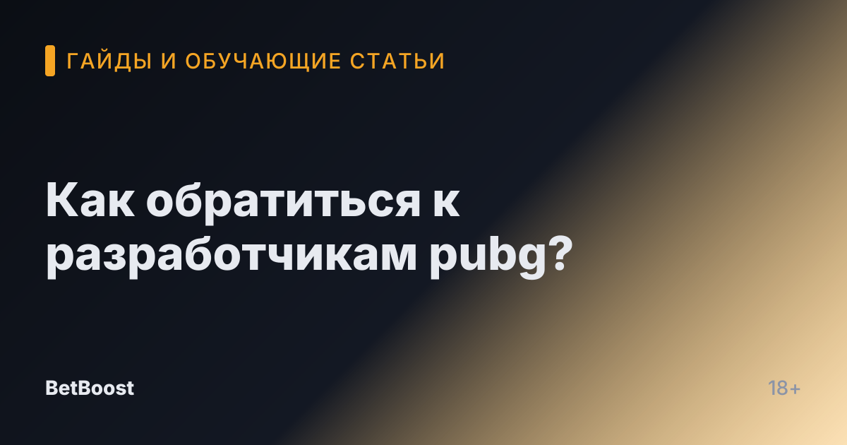 Как обратиться к разработчикам pubg?