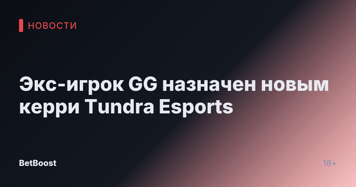 Экс-игрок GG назначен новым керри Tundra Esports
