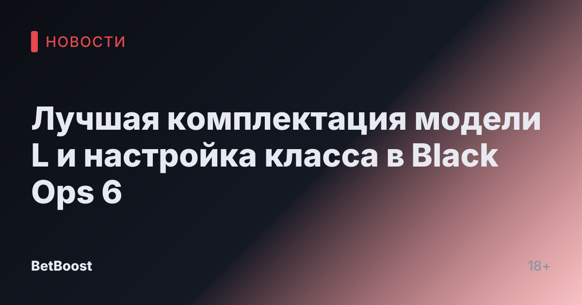Лучшая комплектация модели L и настройка класса в Black Ops 6