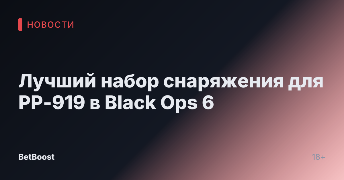 Лучший набор снаряжения для PP-919 в Black Ops 6