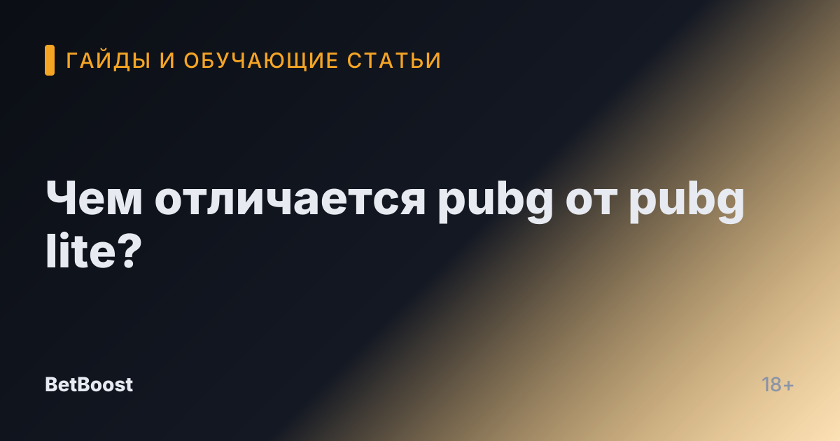 Чем отличается pubg от pubg lite?