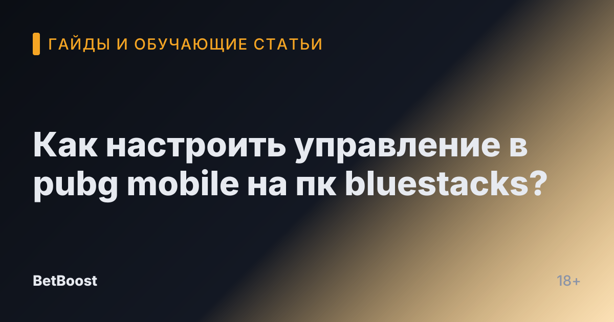 Как настроить управление в pubg mobile на пк bluestacks?