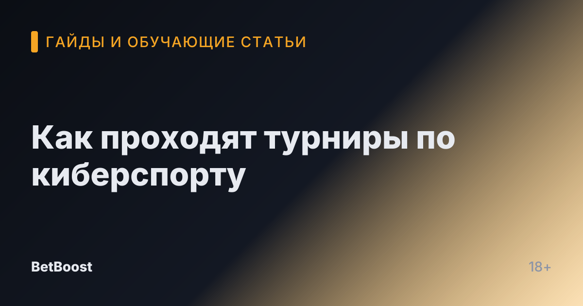 Как проходят турниры по киберспорту