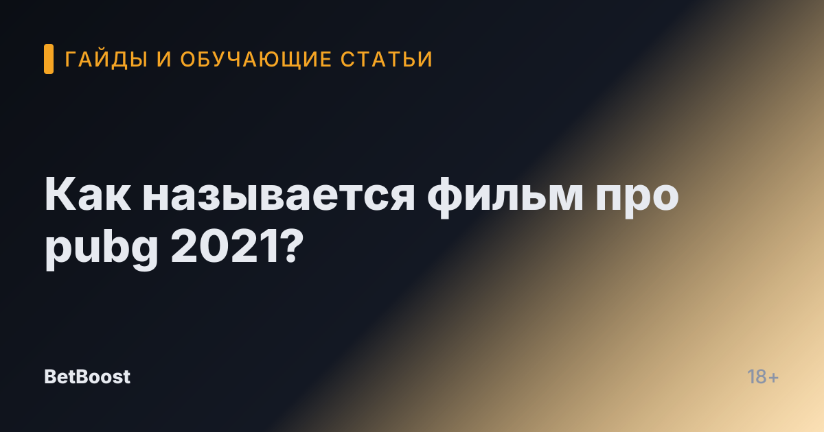 Как называется фильм про pubg 2021?