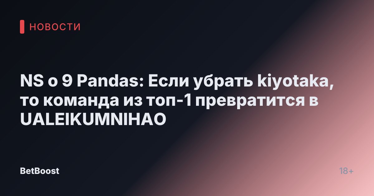 NS о 9 Pandas: Если убрать kiyotaka, то команда из топ-1 превратится в UALEIKUMNIHAO