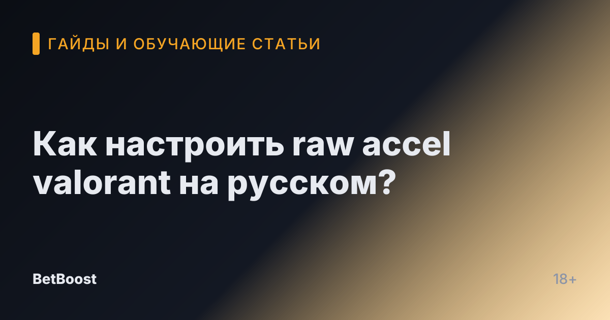 Как настроить raw accel valorant на русском?