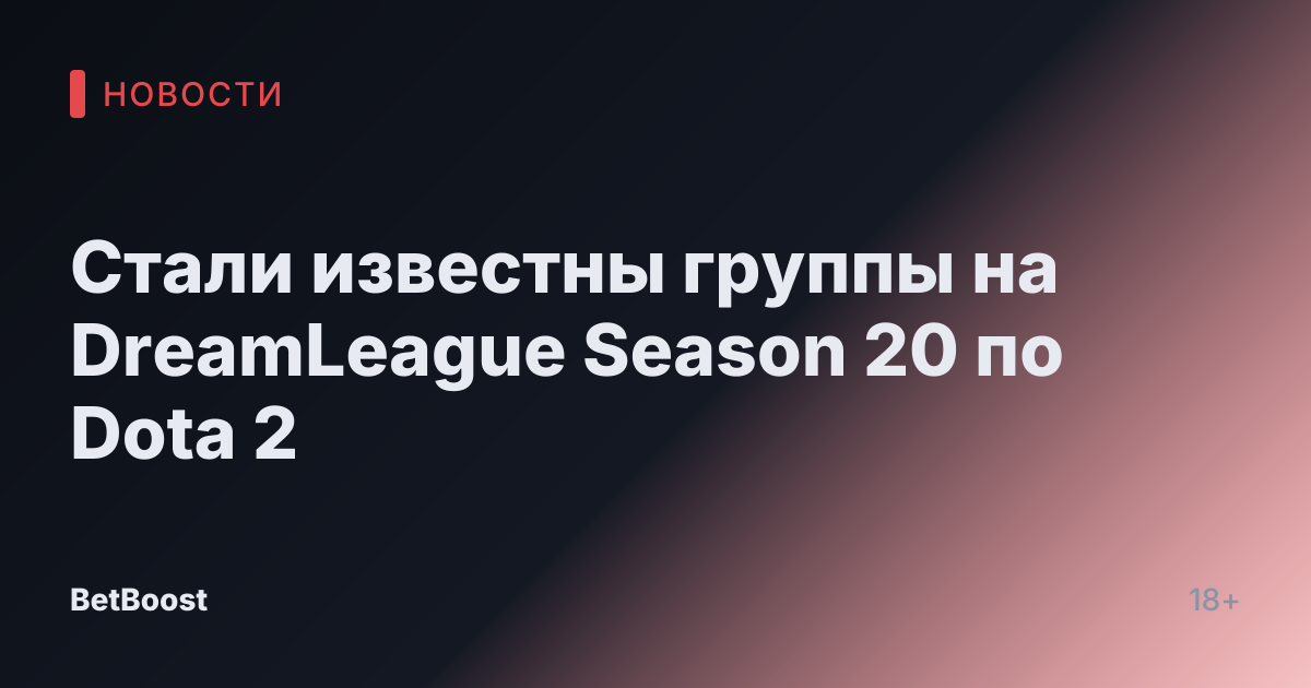 Стали известны группы на DreamLeague Season 20 по Dota 2
