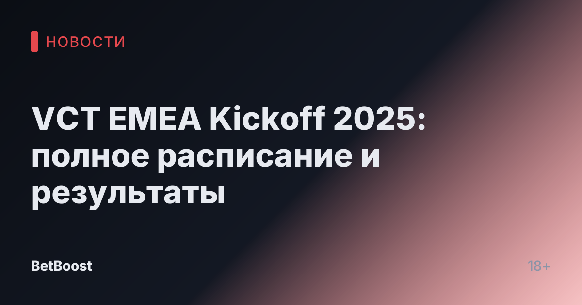 VCT EMEA Kickoff 2025: полное расписание и результаты