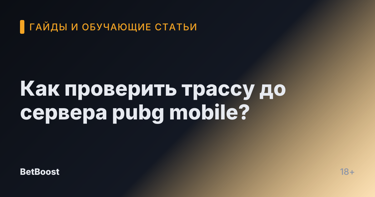 Как проверить трассу до сервера pubg mobile?