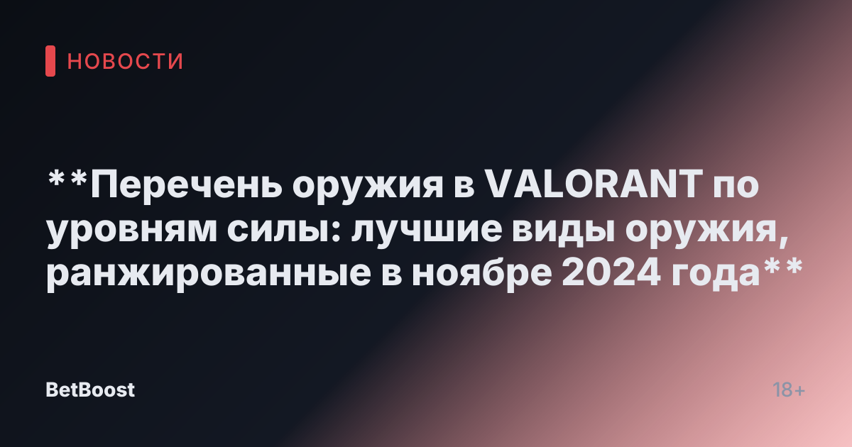 **Перечень оружия в VALORANT по уровням силы: лучшие виды оружия, ранжированные в ноябре 2024 года**