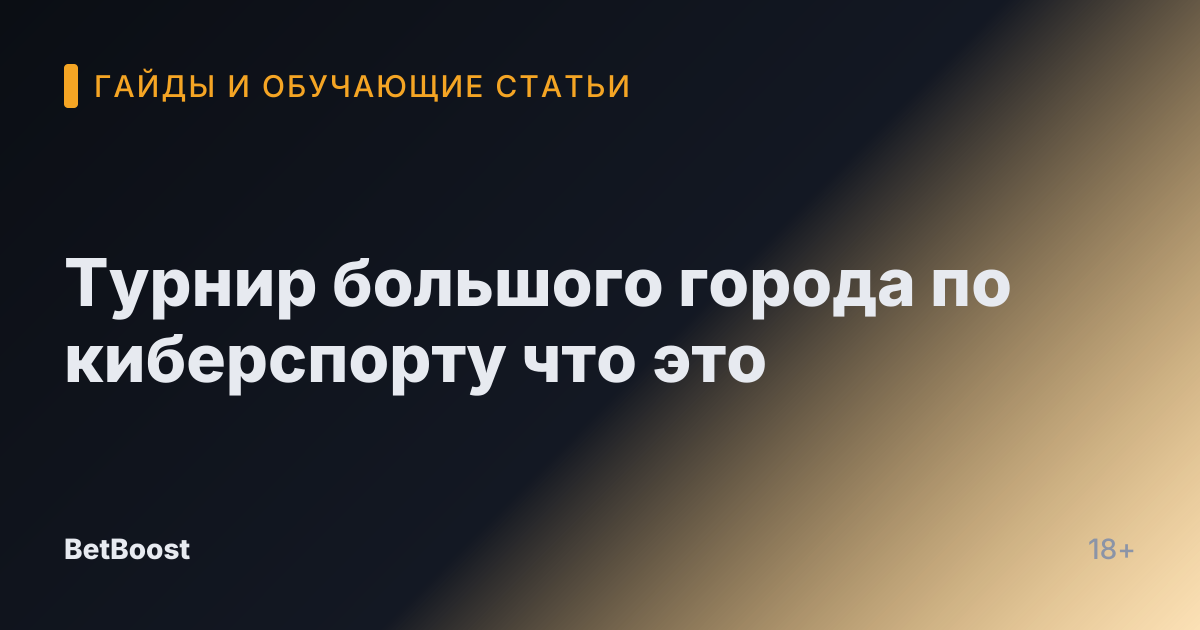 Турнир большого города по киберспорту что это