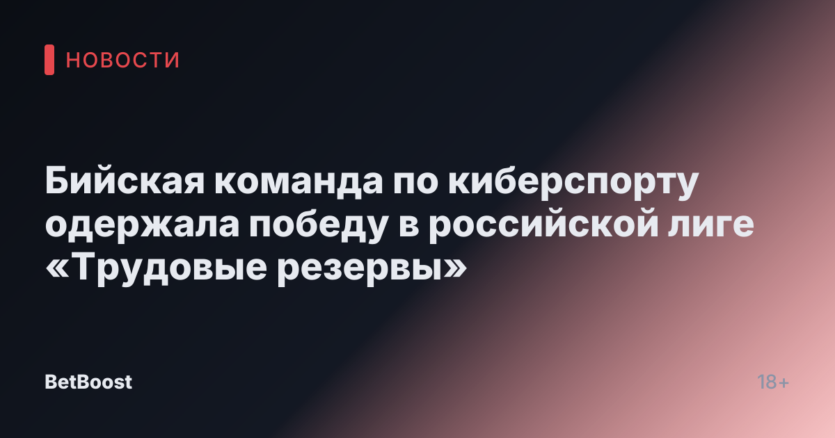 Бийская команда по киберспорту одержала победу в российской лиге «Трудовые резервы»