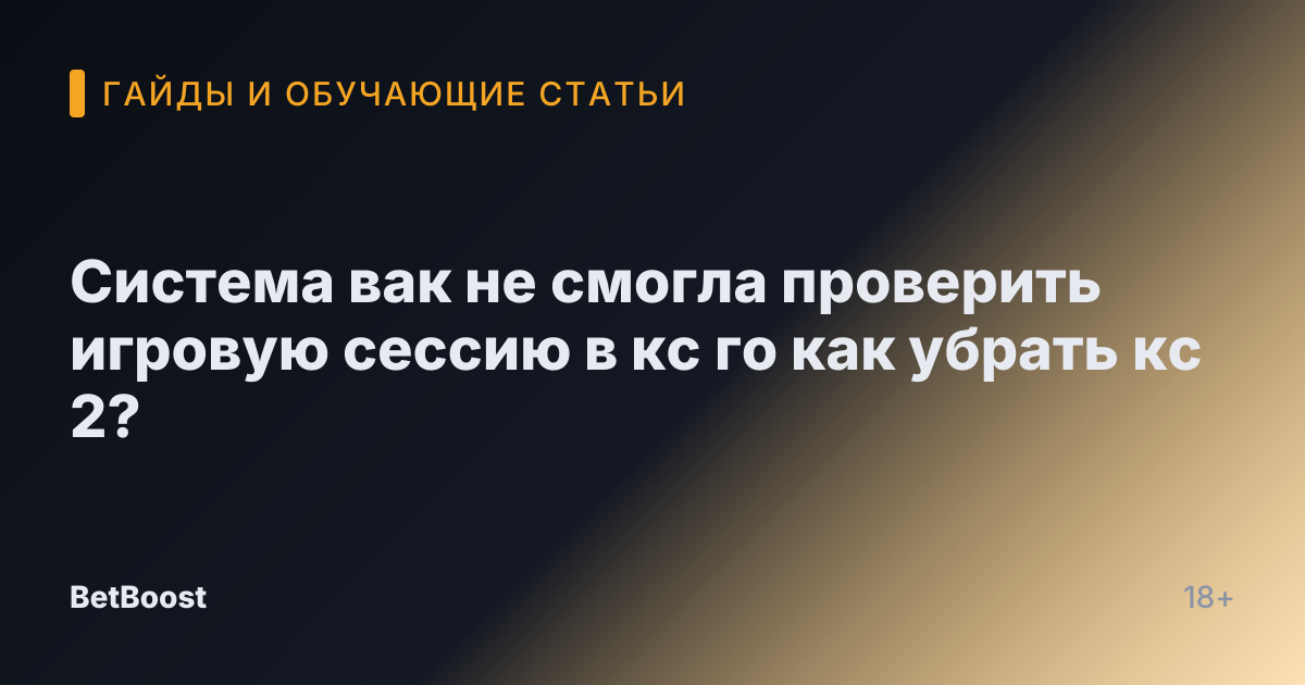 Система вак не смогла проверить игровую сессию в кс го как убрать кс 2?