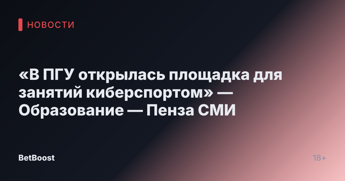 «В ПГУ открылась площадка для занятий киберспортом» — Образование — Пенза СМИ