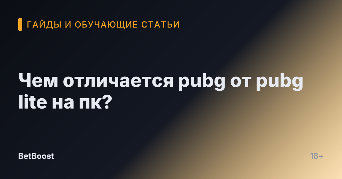 Чем отличается pubg от pubg lite на пк?