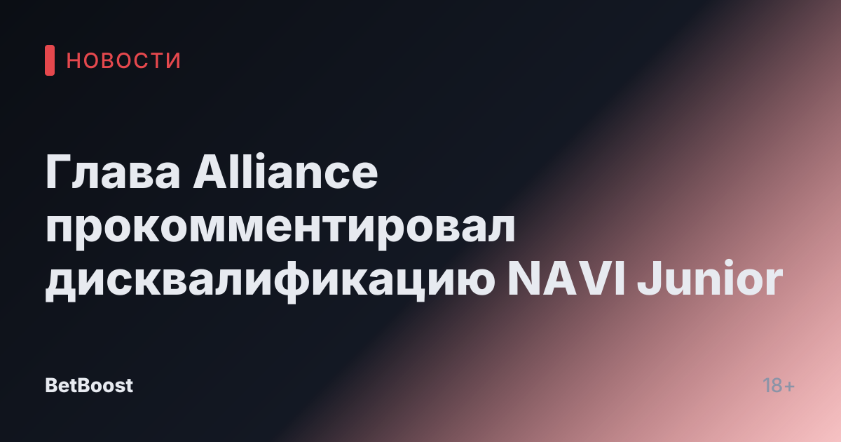 Глава Alliance прокомментировал дисквалификацию NAVI Junior