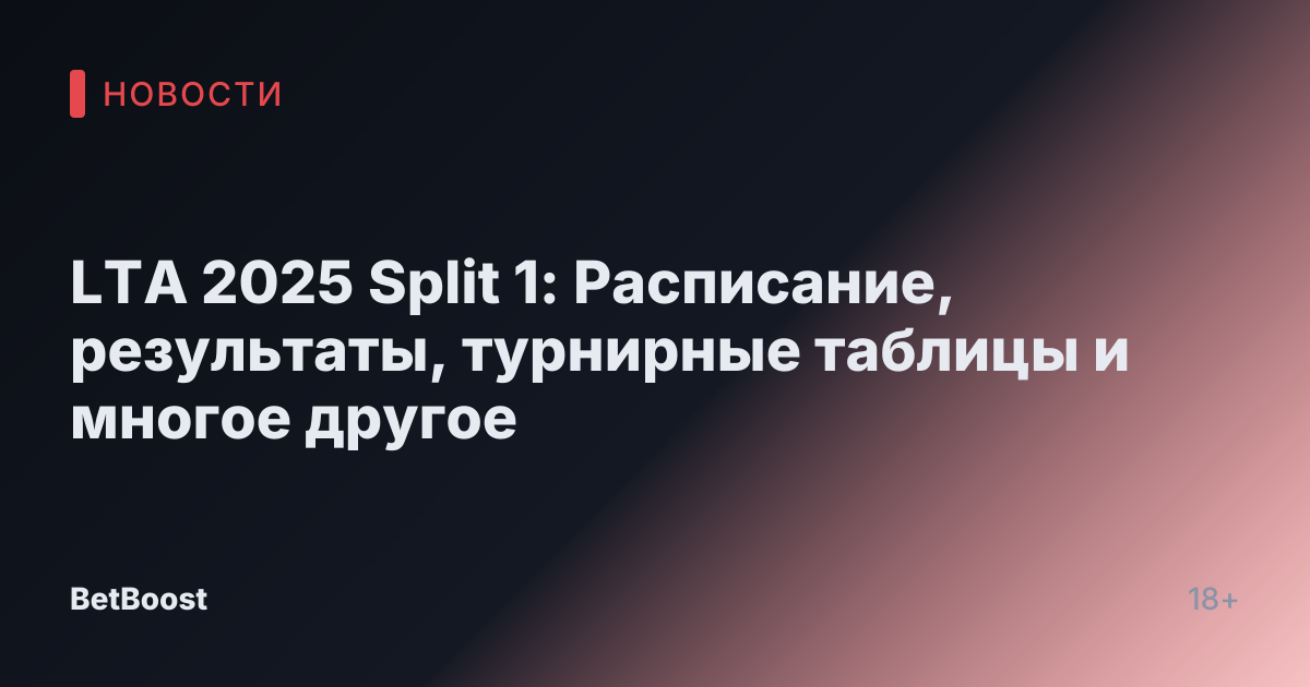 LTA 2025 Split 1: Расписание, результаты, турнирные таблицы и многое другое
