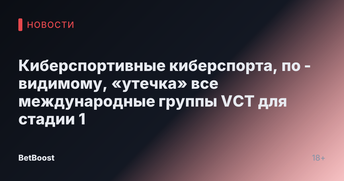 Киберспортивные киберспорта, по -видимому, «утечка» все международные группы VCT для стадии 1