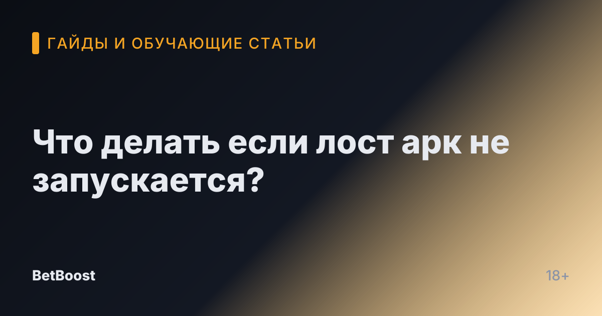 Что делать если лост арк не запускается?