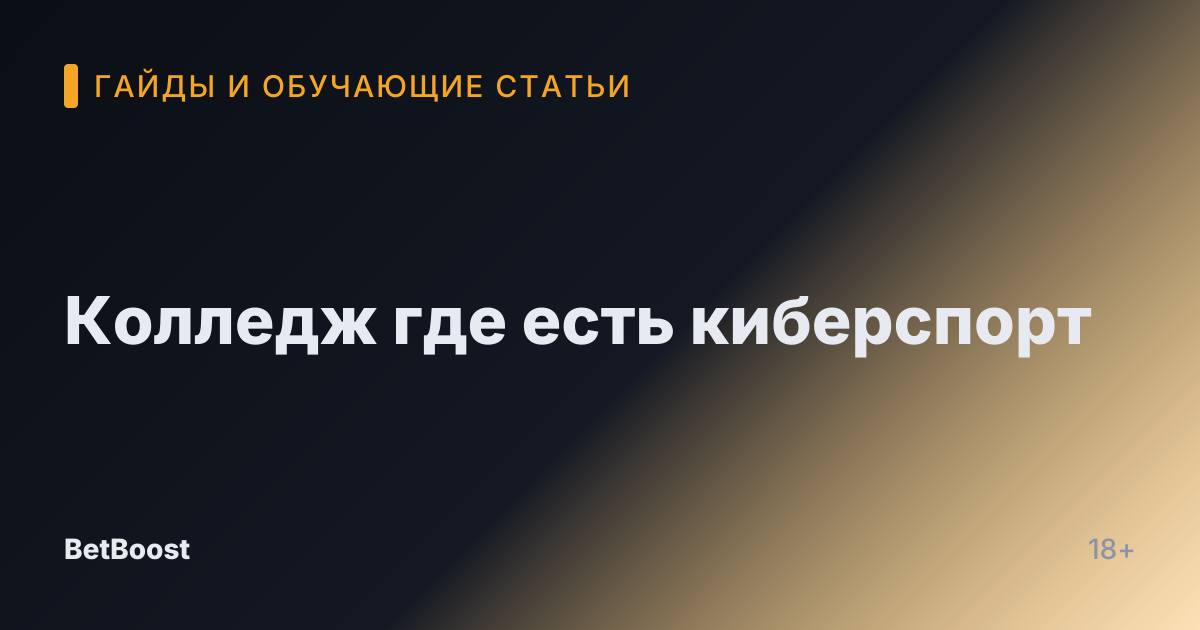 Колледж где есть киберспорт