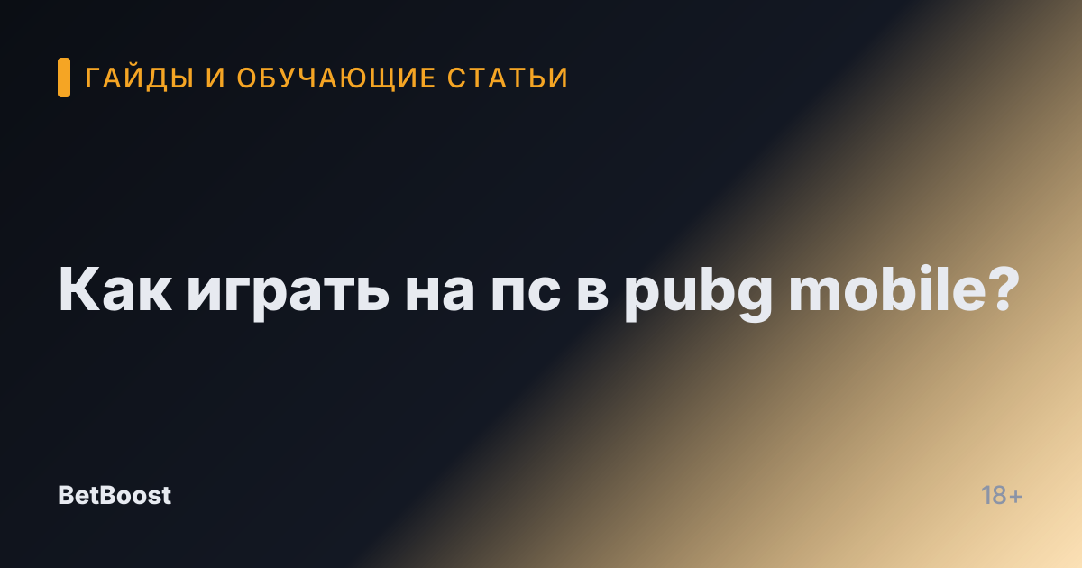 Как играть на пс в pubg mobile?