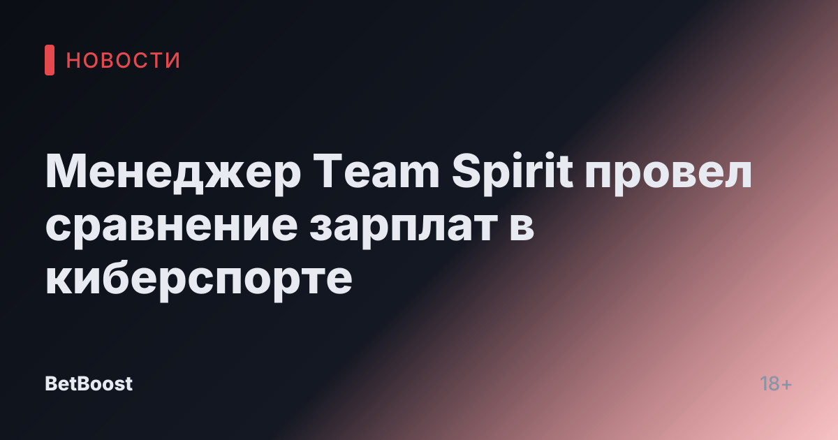 Менеджер Team Spirit провел сравнение зарплат в киберспорте
