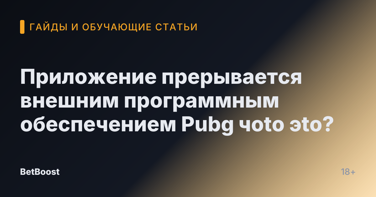 Приложение прерывается внешним программным обеспечением Pubg чoto эto?
