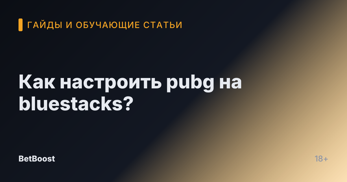 Как настроить pubg на bluestacks?