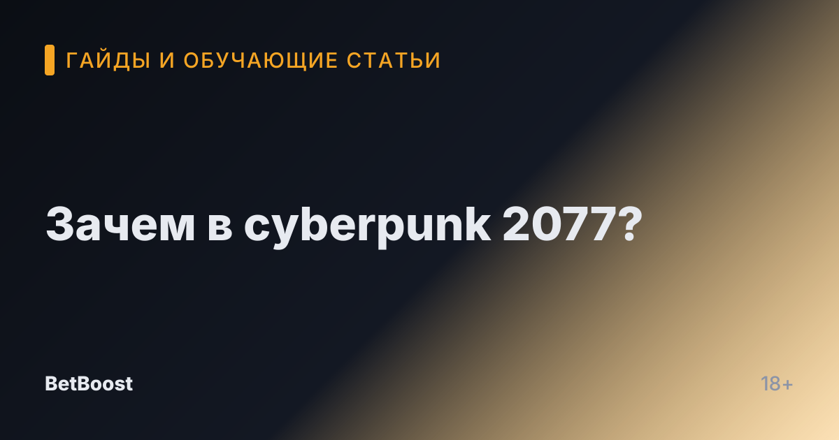 Зачем в cyberpunk 2077?