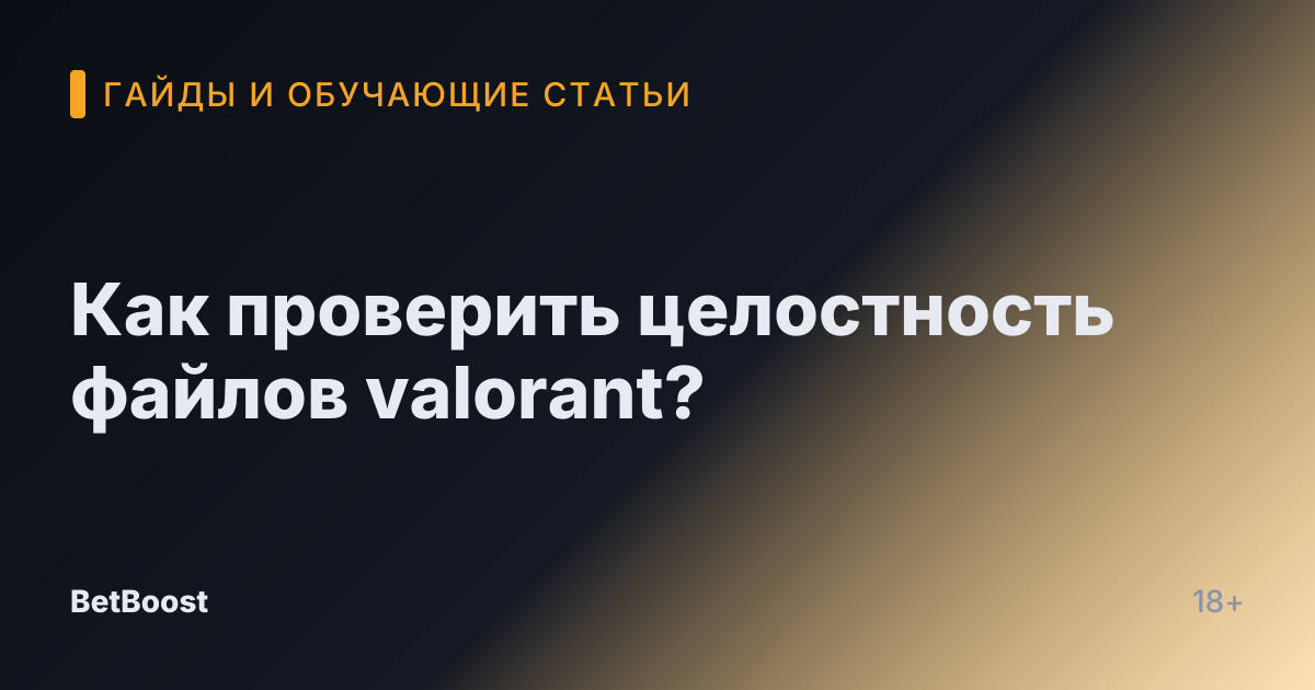 Как проверить целостность файлов valorant?