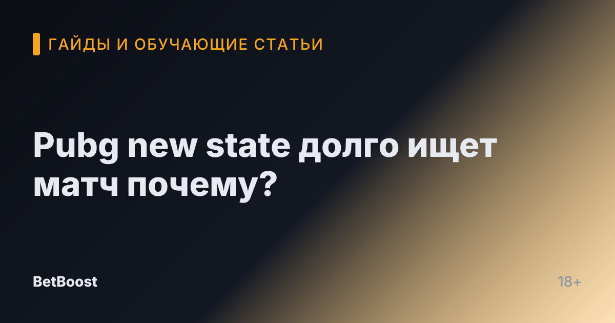Pubg new state долго ищет матч почему?