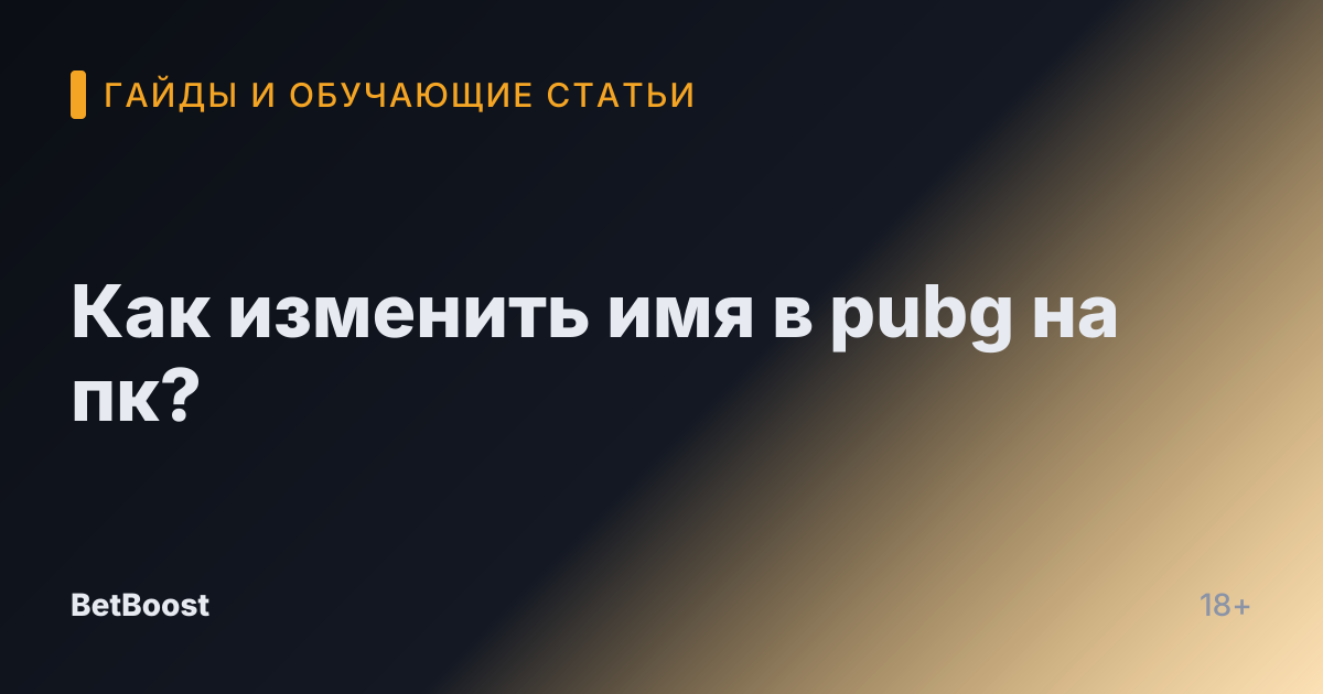 Как изменить имя в pubg на пк?