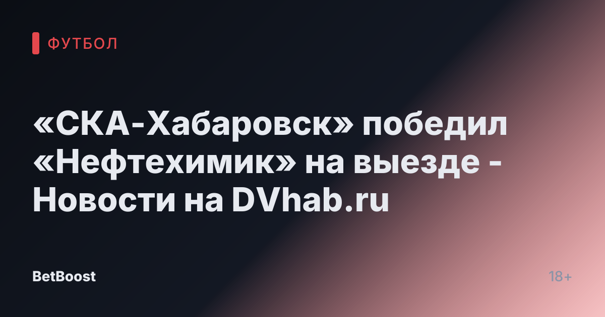 «СКА-Хабаровск» победил «Нефтехимик» на выезде - Новости на DVhab.ru